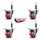 Service Caster 3'' Red Poly Swivel 3/4'' Expanding Stem Caster Set Total Lock Brake, 4PK SCC-EXTTL20S314-PPUB-RED-34-4 - alternate 3